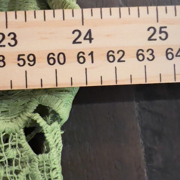 A 346 Nancy Lime Green Glam Romance Lace Blouse Statement Ruffle Sleeve NWT L - Picture 5 of 5